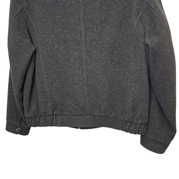 Dockers Men's L Charcoal Black Wool Blend Full Zip Bomber Coat Jacket - Picture 7 of 16